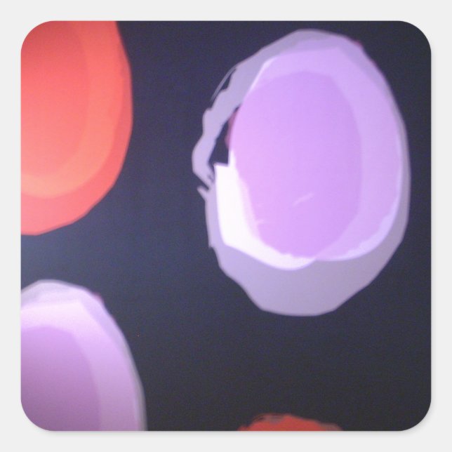 Farbenfrohe moderne Muster Polka Dot Art Printing Quadratischer Aufkleber (Vorderseite)