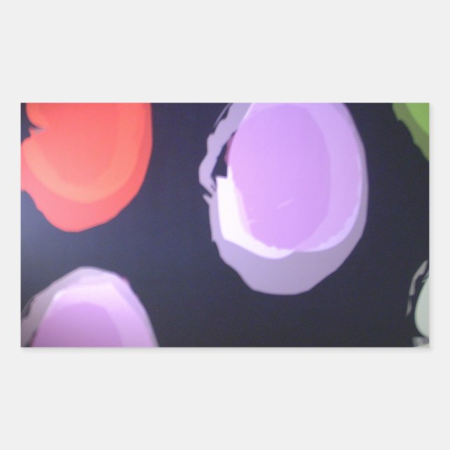 Farbenfrohe moderne Muster Polka Dot Art Printing Rechteckiger Aufkleber (Vorderseite)