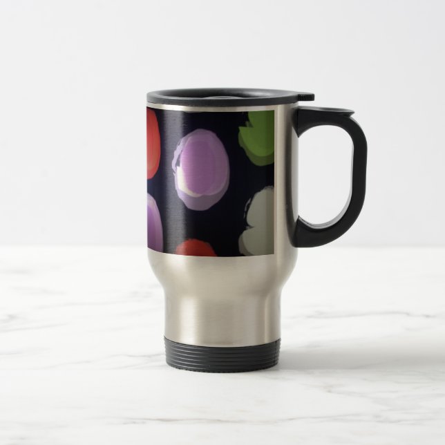 Farbenfrohe moderne Muster Polka Dot Art Printing Reisebecher (Rechts)
