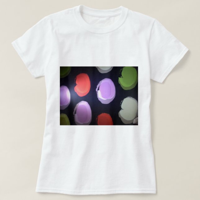 Farbenfrohe moderne Muster Polka Dot Art Printing T-Shirt (Design vorne)