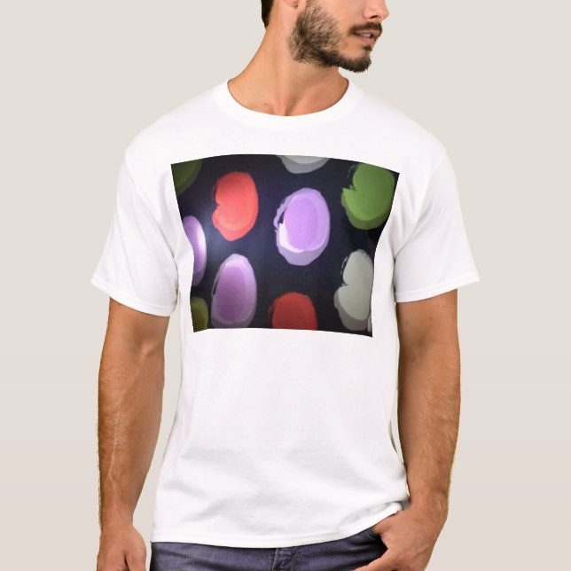 Farbenfrohe moderne Muster Polka Dot Art Printing T-Shirt (Vorderseite)