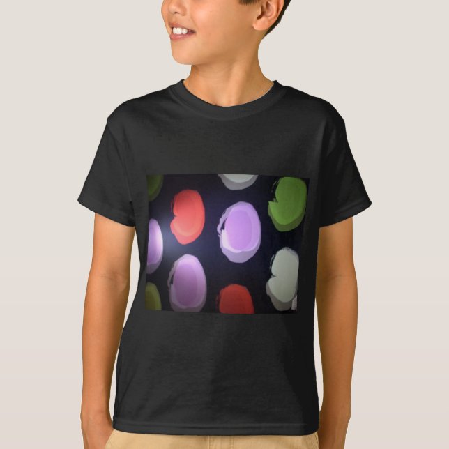 Farbenfrohe moderne Muster Polka Dot Art Printing T-Shirt (Vorderseite)