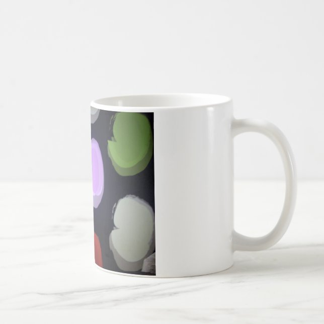 Farbenfrohe moderne Muster Polka Dot Art Printing Tasse (Rechts)