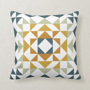 Farbenfrohe moderne Quilblock Geometric Erdnähe Aq Kissen