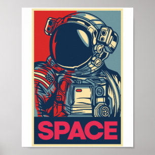 Farbenfrohe moderne Raumfahrt Poster