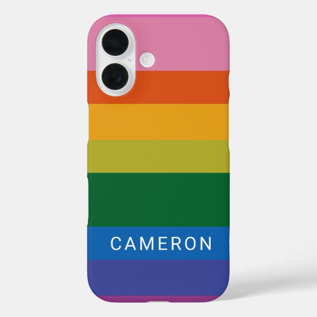 Farbenfrohe moderne Regenbogenstreifen - Personali Case-Mate iPhone Hülle (Rückseite)