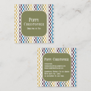 Farbenfrohe moderne Retro-Wellenmuster 9.11 Quadratische Visitenkarte