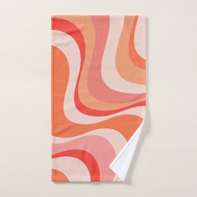 Farbenfrohe, moderne Retrowellen Badhandtuch Set (Handtuch)
