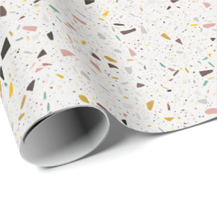 Farbenfrohe moderne Terrazzo Textur Muster Geschenkpapier