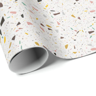 Farbenfrohe moderne Terrazzo Textur Muster Geschenkpapier