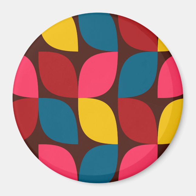 Farbenfrohe, moderne, trendige, urbane Blume Magnet (Vorne)