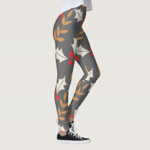 Farbenfrohe Moderne Weihnachten Grau Heilige Mistl Leggings
