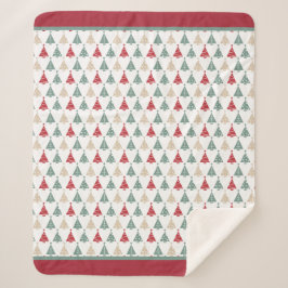 Farbenfrohe moderne Weihnachtsbaummuster Sherpadecke