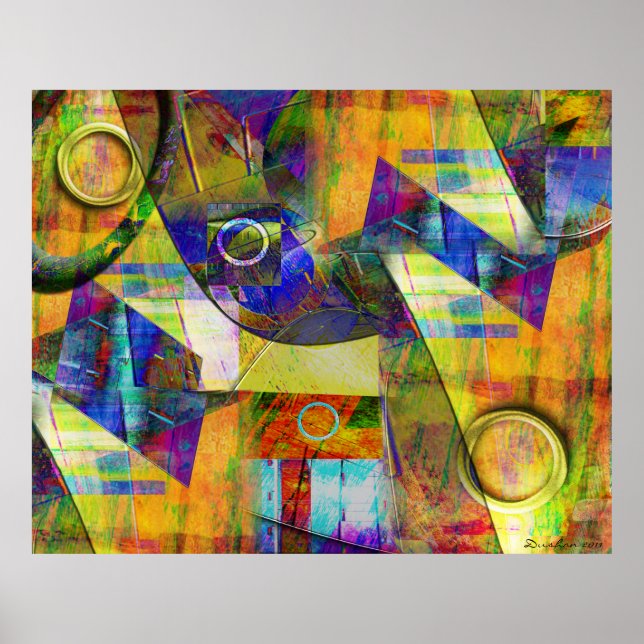 Farbenfrohe ModerneAbstract Geometric Art Poster (Vorne)