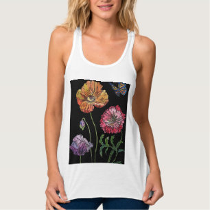 Farbenfrohe Mohnblumen Kunst, Dichtung und Musik Tank Top