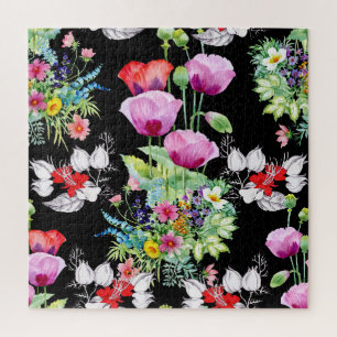 Farbenfrohe Mohnsommer-Blume Puzzle