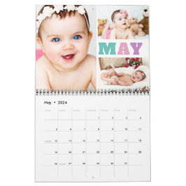 Farbenfrohe Monatsabkürzungen FotoCollage Kalender