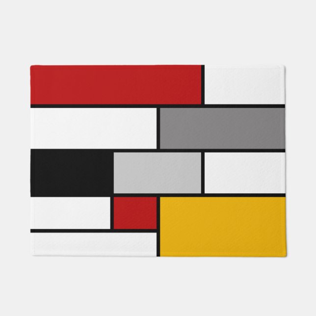 Farbenfrohe Mondrian-Inspiration Fußmatte (Vorderseite)
