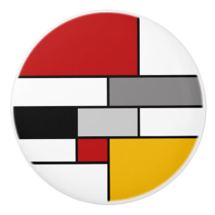 Farbenfrohe Mondrian-Inspiration Keramikknauf