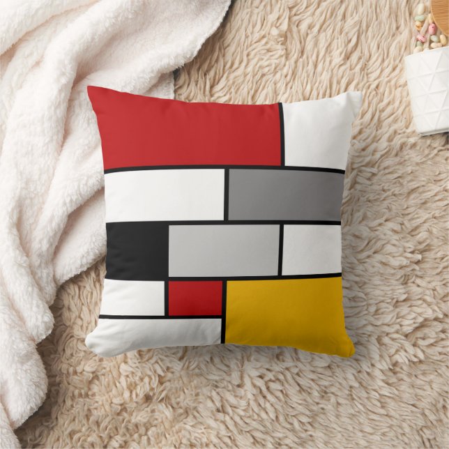 Farbenfrohe Mondrian-Inspiration Kissen (Decke)