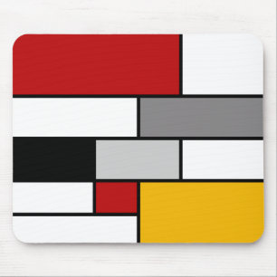 Farbenfrohe Mondrian-Inspiration Mousepad