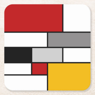 Farbenfrohe Mondrian-Inspiration Rechteckiger Pappuntersetzer
