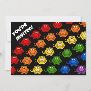 Farbenfrohe Monkey Rainbow Children's Birthday Par Einladung