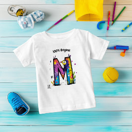 Farbenfrohe Monogram M - Spaß und benutzerdefinier Baby T-shirt