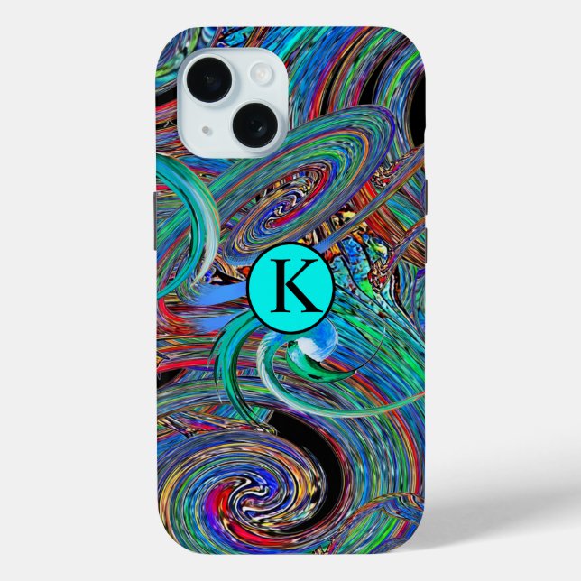 Farbenfrohe Monogram Trendy Abstrakt Case Mate (Rückseite)