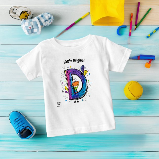 Farbenfrohe Monogramm D - Spaß und benutzerdefinie Baby T-shirt (Von Creator hochgeladen)