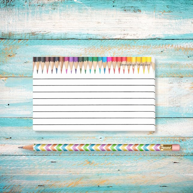 Farbenfrohe, monogrammatikalische Farbstifte Post-it Klebezettel (Von Creator hochgeladen)