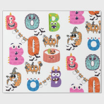 Farbenfrohe Monster "BOO" Halloween Cartoon Design