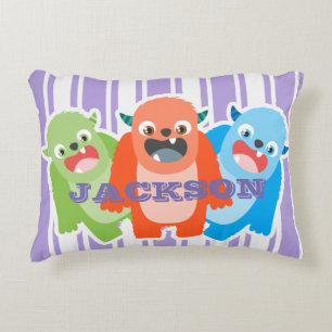 Farbenfrohe Monster Personalisiert Dekokissen