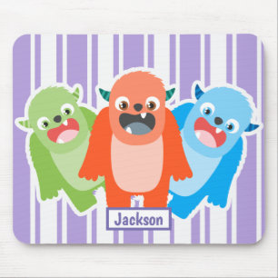 Farbenfrohe Monster Personalisierte Kinder Mousepad