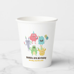 Farbenfrohe Monster Thema Kindergeburtstag Party Pappbecher