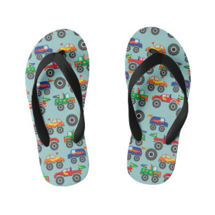 Farbenfrohe Monster Trucks Boy Flip Flops