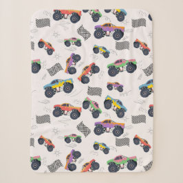 Farbenfrohe Monster Trucks Rennmuster Sherpadecke