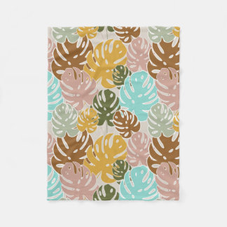 Farbenfrohe Monsterie-Urwald Fleecedecke