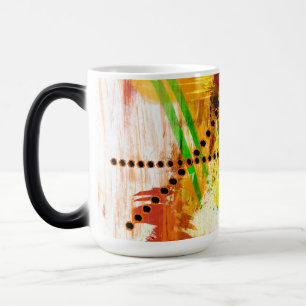 Farbenfrohe Morphing-Tasse mit abstraktem Design Verwandlungstasse