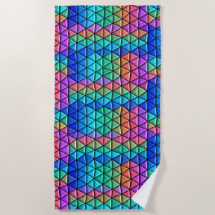 Farbenfrohe Mosaik Dreiecke Pattern Strand Handtuc Strandtuch