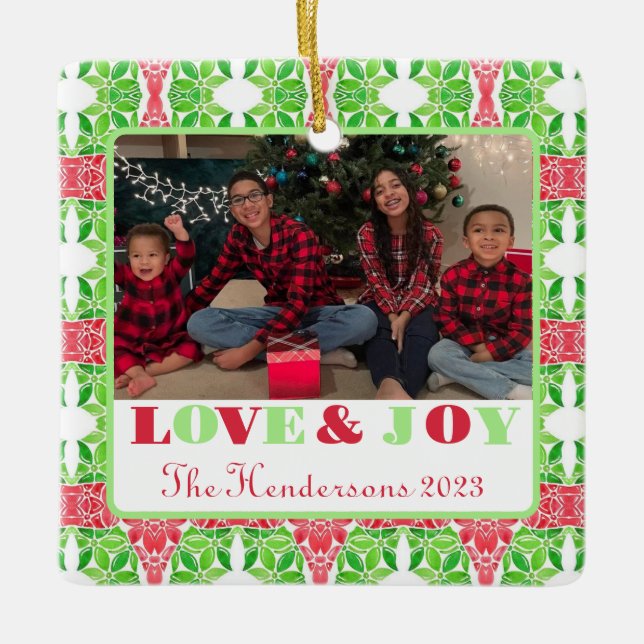 Farbenfrohe Mosaik Foto Olivenweg Keramikornament (Vorderseite)