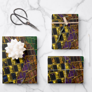farbenfrohe Mosaik Geschenkpapier Set