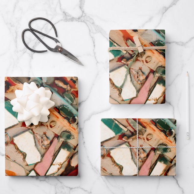 farbenfrohe Mosaik Geschenkpapier Set (Vorderseite)