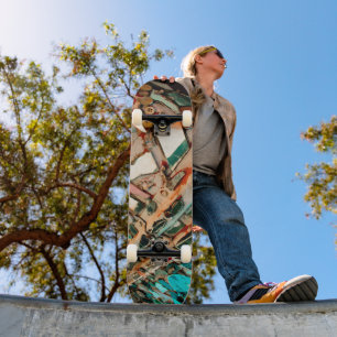 farbenfrohe Mosaik Skateboard