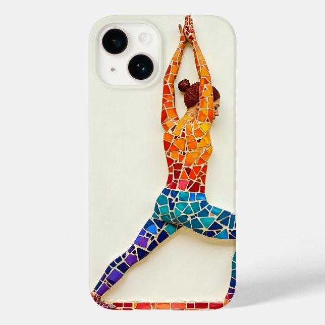 Farbenfrohe Mosaik Yoga Pose iPhone Case - Artisti (Rückseite)
