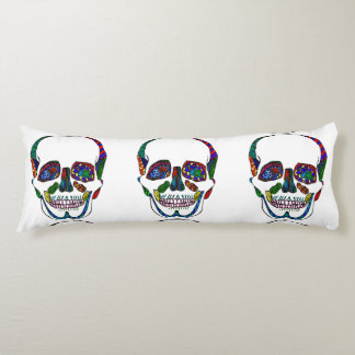 Farbenfrohe Mosaik Zucker Schädelkissen Seitenschläferkissen