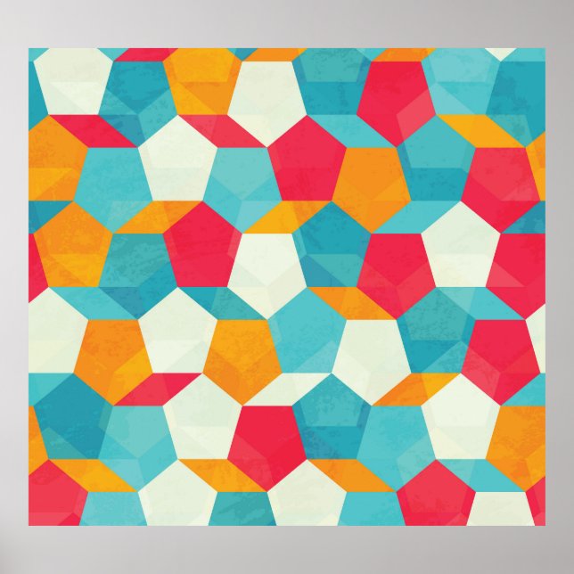 Farbenfrohe Mosaike, Nahtlose Kunstmuster. Poster (Vorne)