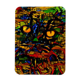 Farbenfrohe Mosaikkatze Kunst Prin Magnet