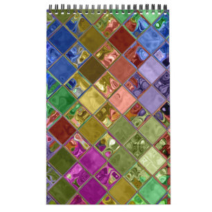 Farbenfrohe Mosaikkunst individuell anpassbar Kalender