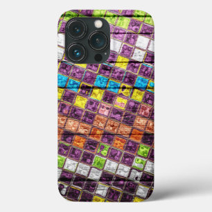 Farbenfrohe Mosaikmuster Holz Look #4 Case-Mate iPhone Hülle